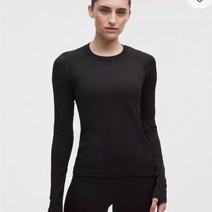 lululemon athletica Rest Less Variegated Ribbed Pullover - Black 6